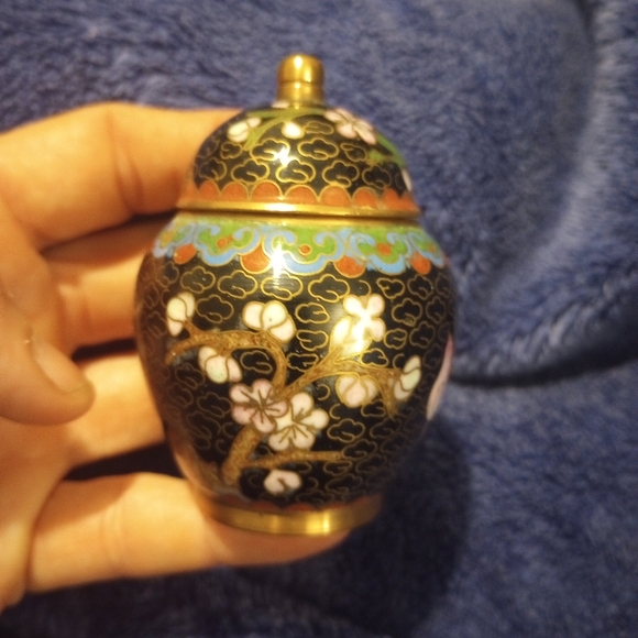 🌠 Vintage Cloisonne Jar, Small, EUC - Picture 1 of 7